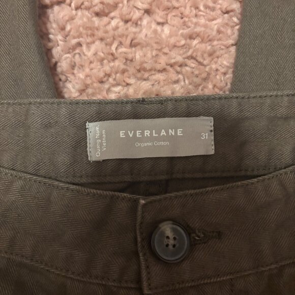 Everlane Mens The Organic Cotton Herringbone Refined Cargo Green Size 31 - $205 - Picture 5 of 11
